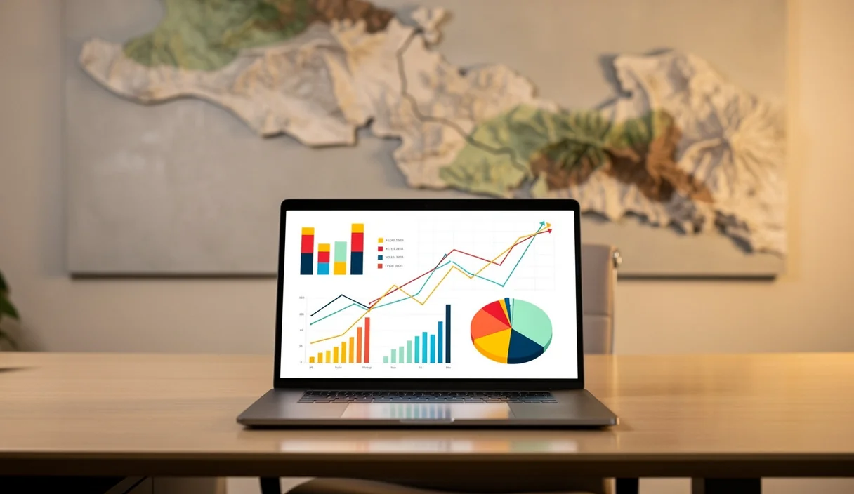 Tableau de taux de business tax bélizienne affiché sur un écran avec une carte du Belize en arrière-plan